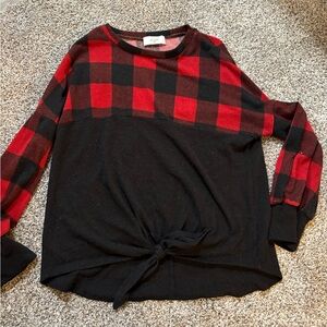 Cute and festive buffalo plaid women’s top